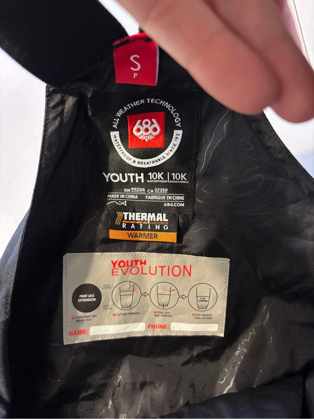 686 Youth Evolution Snow Bib Pants Size S Ski Snowboard Overalls Waterproof NWT - Picture 11 of 14
